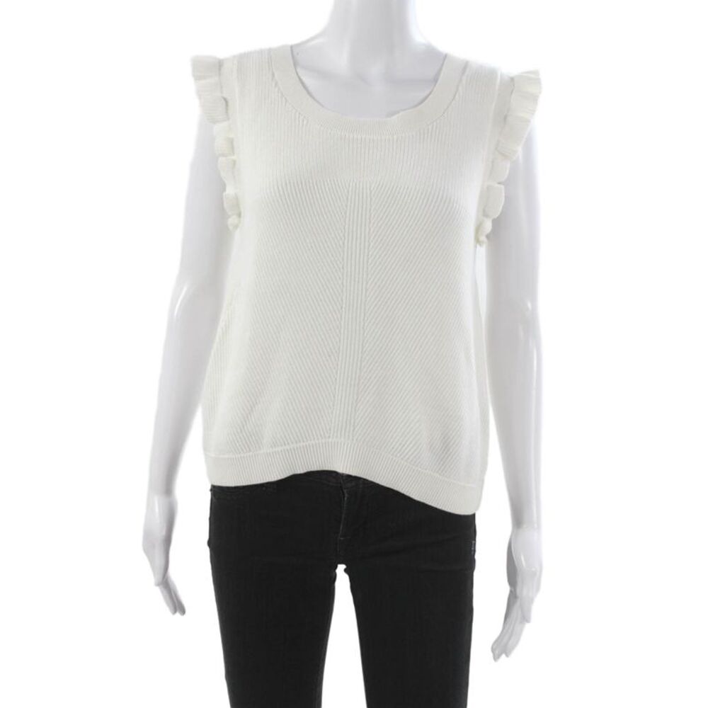 Caballero Collection Women Basic Sleeveless Cotton Tank White Size L